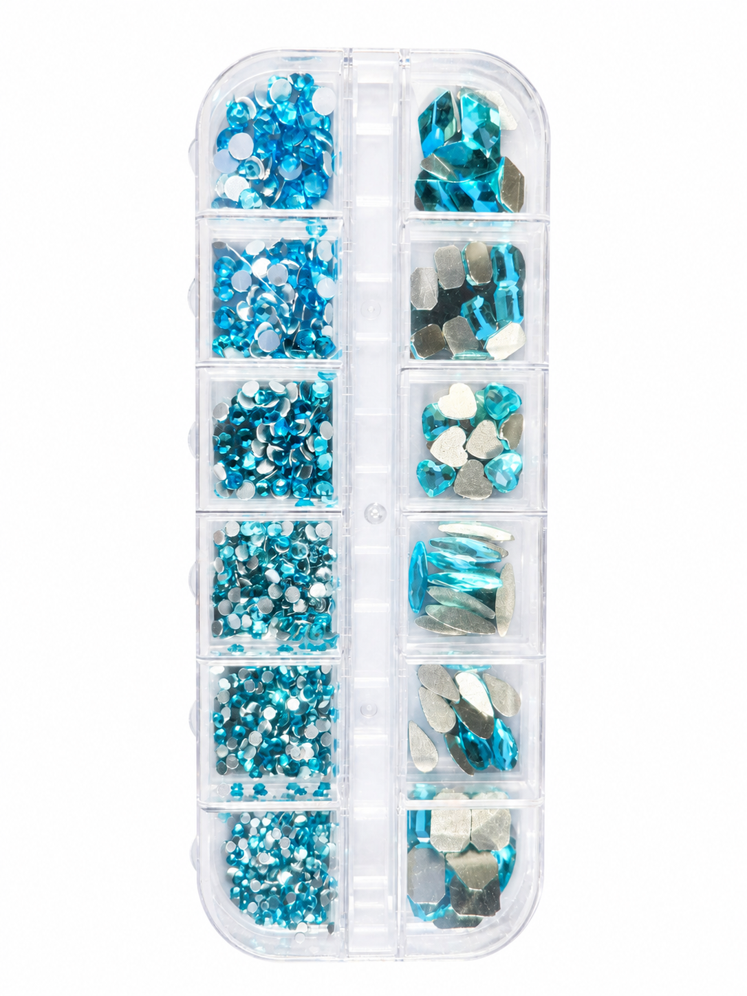 Rhinestones doos mix turquiose