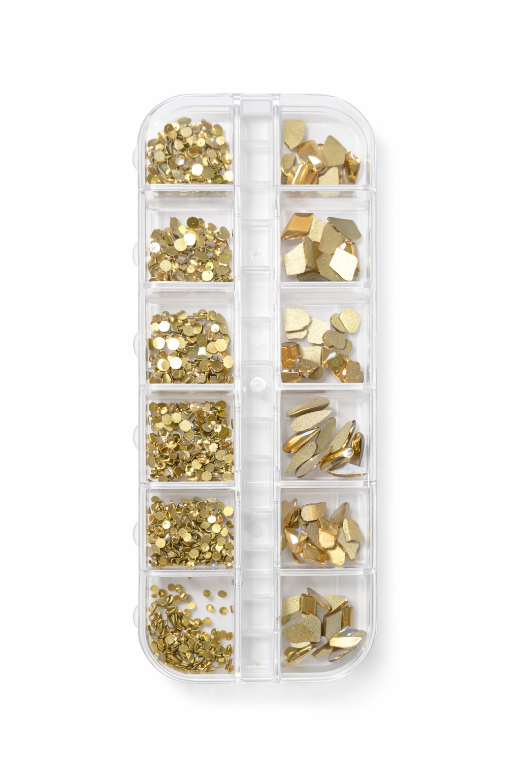 Rhinestones mix doosje goud