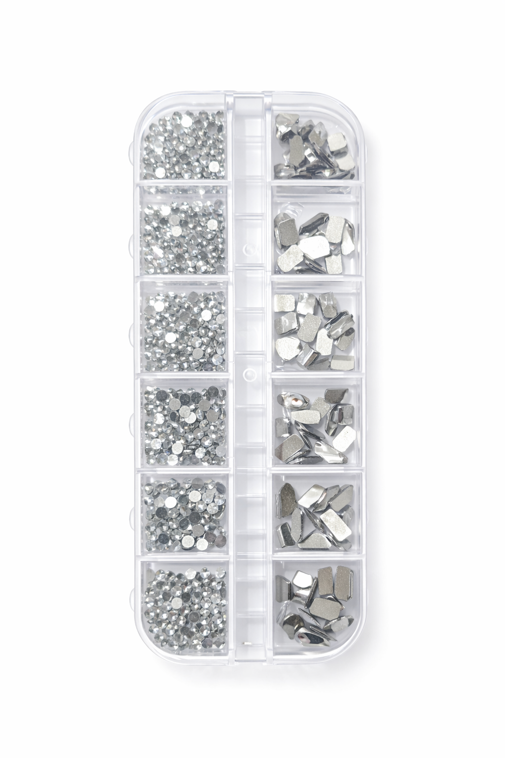 Rhinestones mix doosje silver