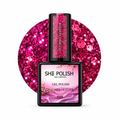 Gel polish fuchsia glitter p008